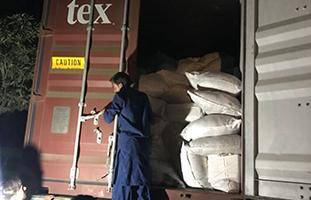 Sea Cargo Being Unloaded in Pakistan